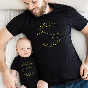 Big Dipper Little Dipper Dad Baby Matching Shirts, Space Gift for Father and Son Daughter, Matching Daddy and Me Outfit for New Dad
