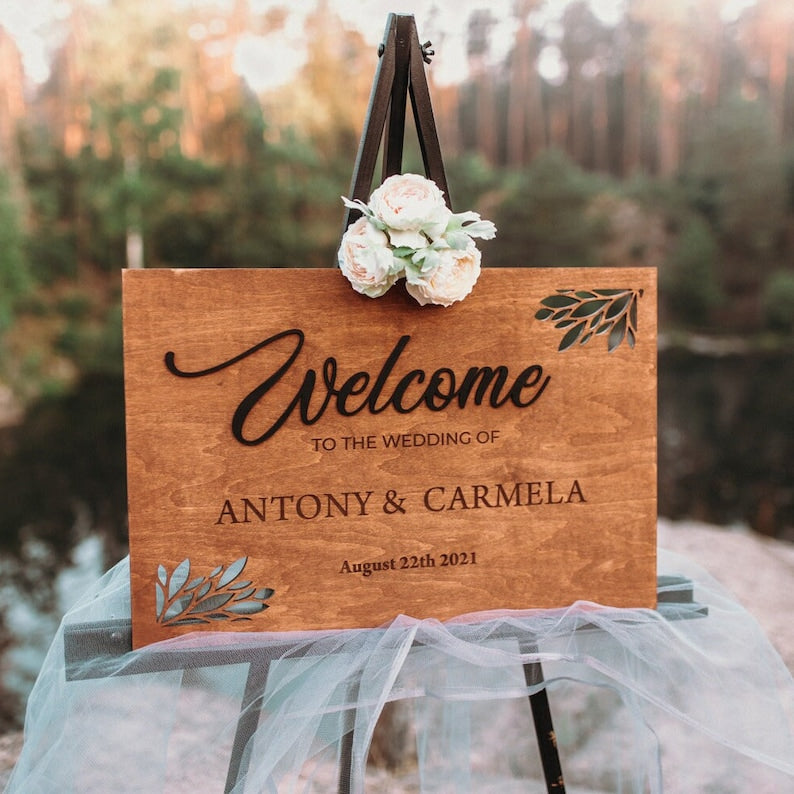 Welcome Wedding Sign - Bridal Shower Welcome Sign - Welcome Sign Wedding Modern - Rustic Wedding D cor - Welcome Engagement Party Sign