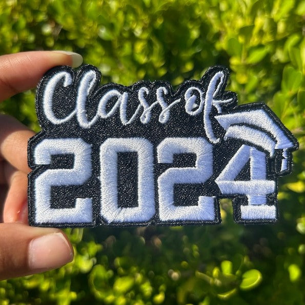 Graduation Embroidered Patch, Custom colors, Class of 2024