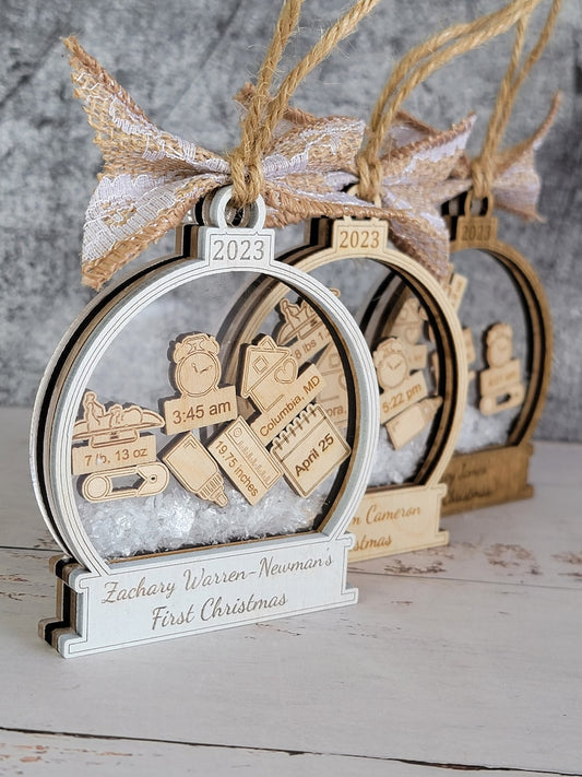 Baby's First Christmas Ornament AnY Year, Customized Babies 1st Christmas, Personalized Baby Name, Christmas Tree Ornaments, New Baby Gift