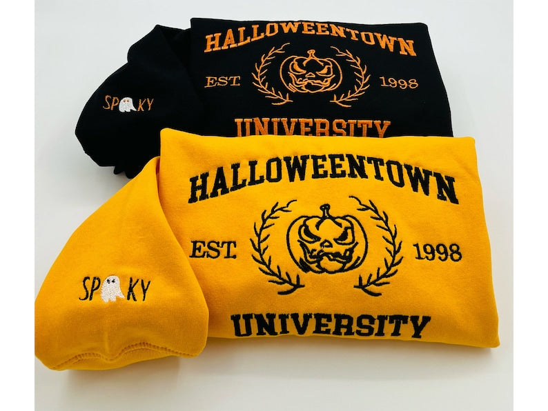 Embroidered Halloween embroidery sweatshirt/Halloweentown sweatshirt, sleeve spooky, ghost, Y2K Style Embroidered Crewneck| Pumpkin Shirt il_794xN.5098155811_l7y8.jpg