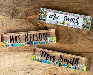 Personalized Teacher Desk Name Plate - Teacher gift, Custom Teacher Desk Name Plate Plaque, Name Plate For Desk, Teacher Appreciation Gift