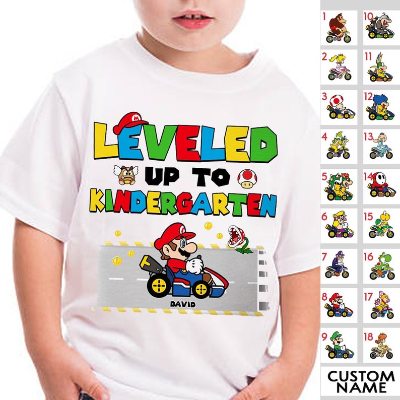 Personalized Super Kiddio Leveled Up Shirt, Custom Grade Toddler Shirt, Back To School Shirt, 1st Day Of School Shirt, Kindergarten Shirt