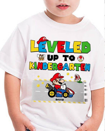 Personalized Super Kiddio Leveled Up Shirt, Custom Grade Toddler Shirt, Back To School Shirt, 1st Day Of School Shirt, Kindergarten Shirt
