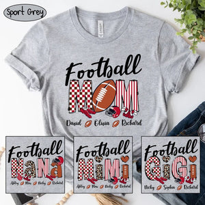 Personalized Football Mom Shirt, Football Mom Shirt, Grandma Shirt, Custom Kid's Name
