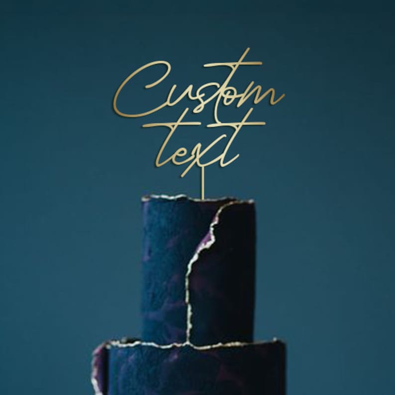 Wooden Custom Cake Topper with Your Text / Personalised Party Decor / Birthday Anniversary Far Away Christmas Graduation Wedding Engagement