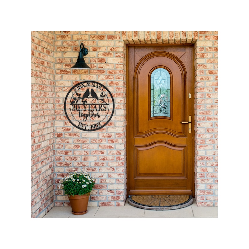 30th Anniversary Gift, Anniversary Gift For Parents, 30 Year Anniversary Sign, Wedding Anniversary Metal Wall Art, Custom Monogram Sign