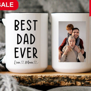 Best Dad Ever Mug, Dad Gifts, Dad Mug With Photo, Dad Gift From Kids, Gift For Dad, Custom Dad Mug, Dad Coffee Cup