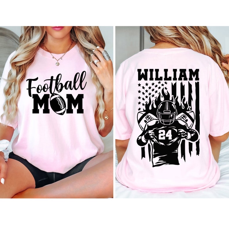 Football Mom Shirt, Personalized Football Mom Shirt, Football Mama Shirt, Name and Number Football Shirt, Football Lover, Sports Mom Shirt