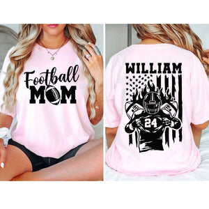 Personalized Football Mom Shirt, Football Mama Shirt, Name and Number Football Shirt, Football Lover, Sports Mom Shirt