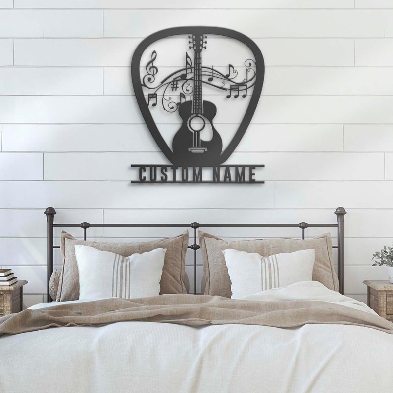 Custom Guitar Pick Metal Personalized Guitar Player Name Sign Home Decor Music Room Decoration Guitarist Birthday Xmas