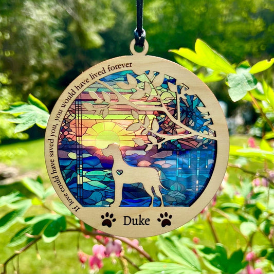 Dog Memorial Suncatcher, Breed Specific Pet Loss Gift, Perfect for dog lover, mixed breed, rescue dogs, service dogs