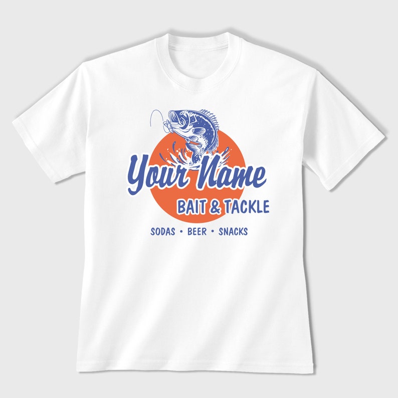 Custom Fishing T-shirt, Personalized Unisex Outdoor Printed Tee, for Dad Father Husband Boyfriend Outdoorsman Angler Boater, Bait And Tackle Bass Fishing