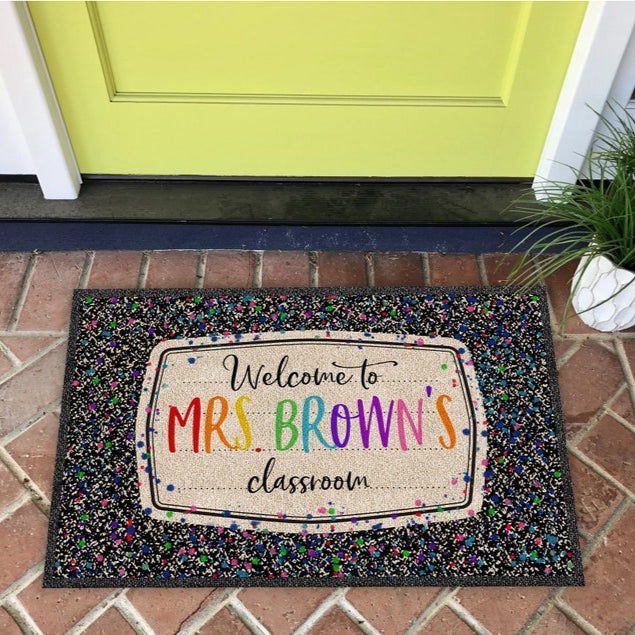Custom Teacher Welcome Mat, Personalized Classroom Doormat, Back to School Decor, Classroom Decor, Teacher Rug, Classroom Rug, Teacher Gifts