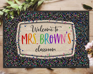 Custom Teacher Welcome Mat, Personalized Classroom Doormat, Back to School Decor, Classroom Decor, Teacher Rug, Classroom Rug, Teacher Gifts