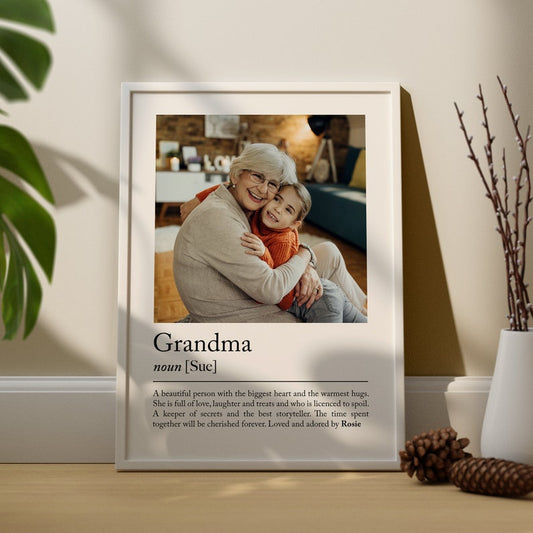 Personalised Grandmother definition print - Custom gift with photo for Nan, Gift idea for Nana, birthday gift Grandma, Photo Gift for Granny