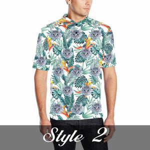 Personalized Hawaiian Polo Shirt with Face, Custom Photo/Logo Polo Shirt for Men, Custom Face Shirt, Custom Short Sleeve, Gift for Dad