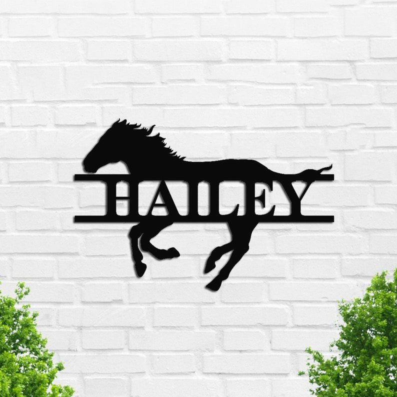 Custom Horse Name Plate Horse Name Plaque Personalized Stable Name Plaque Custom Horse Stall Metal Sign for Farm Barn Sign Ranch Metal Sign