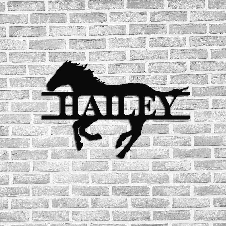 Custom Horse Name Plate Horse Name Plaque Personalized Stable Name Plaque Custom Horse Stall Metal Sign for Farm Barn Sign Ranch Metal Sign