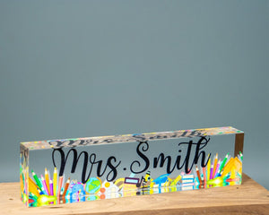 Personalized Teacher Desk Name Plate - Teacher gift, Custom Teacher Desk Name Plate Plaque, Name Plate For Desk, Teacher Appreciation Gift