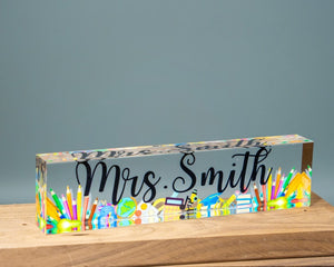 Personalized Teacher Desk Name Plate - Teacher gift, Custom Teacher Desk Name Plate Plaque, Name Plate For Desk, Teacher Appreciation Gift