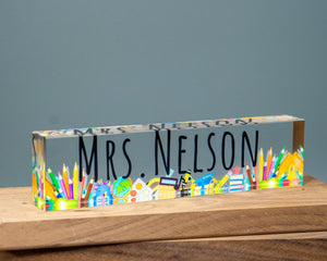 Personalized Teacher Desk Name Plate - Teacher gift, Custom Teacher Desk Name Plate Plaque, Name Plate For Desk, Teacher Appreciation Gift