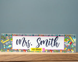 Personalized Teacher Desk Name Plate - Teacher gift, Custom Teacher Desk Name Plate Plaque, Name Plate For Desk, Teacher Appreciation Gift