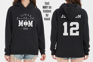 Personalized Senior Football Mom Shirt, Game Day Football Hoodie, Name and Number Football Sweatshirt