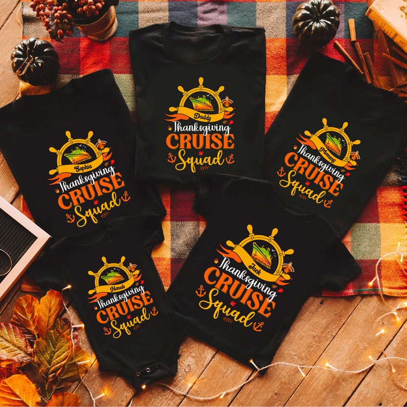 Personalized Thanksgiving Cruise Squad Shirt, Thanksgiving Matching Shirt, Family Cruise Shirt, Fall Cruise Gift, Fall Gift, Fall Cruise