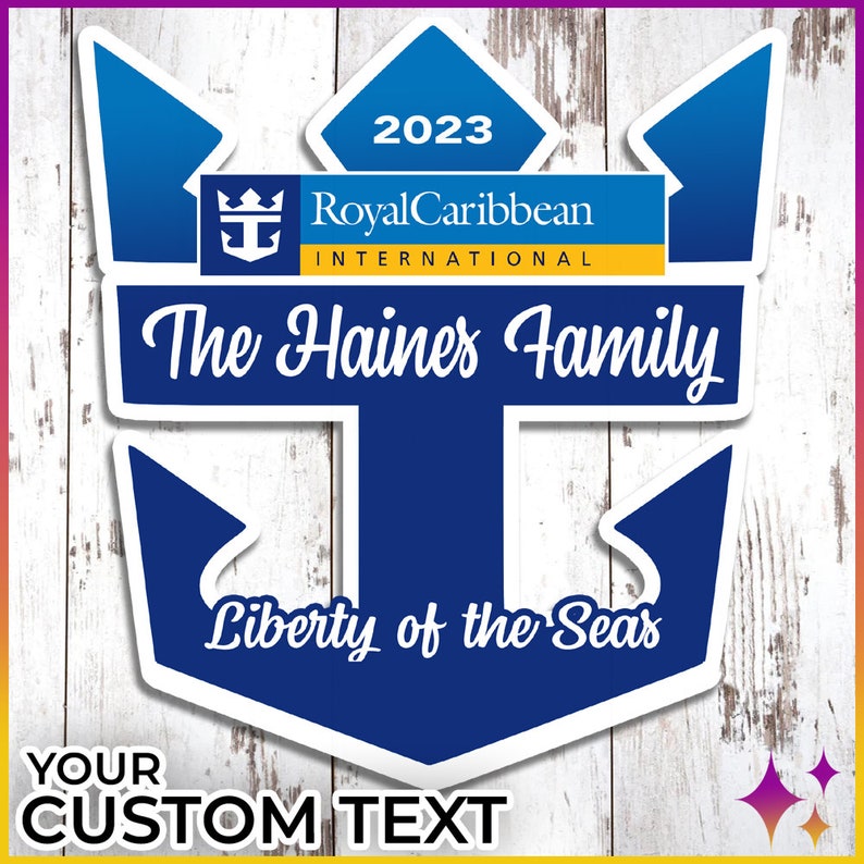 Royal Cruise Door Magnets Caribbean | Personalized Caribbean Royal Cruise Door Cruise Magnets | Cruise Door Anchor Magnet Sign