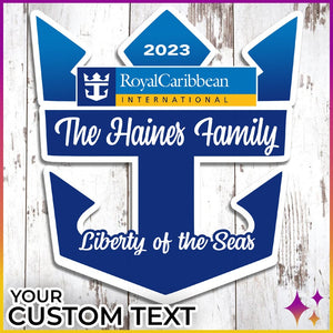 Royal Cruise Door Magnets Caribbean | Personalized Caribbean Royal Cruise Door Cruise Magnets | Cruise Door Anchor Magnet Sign