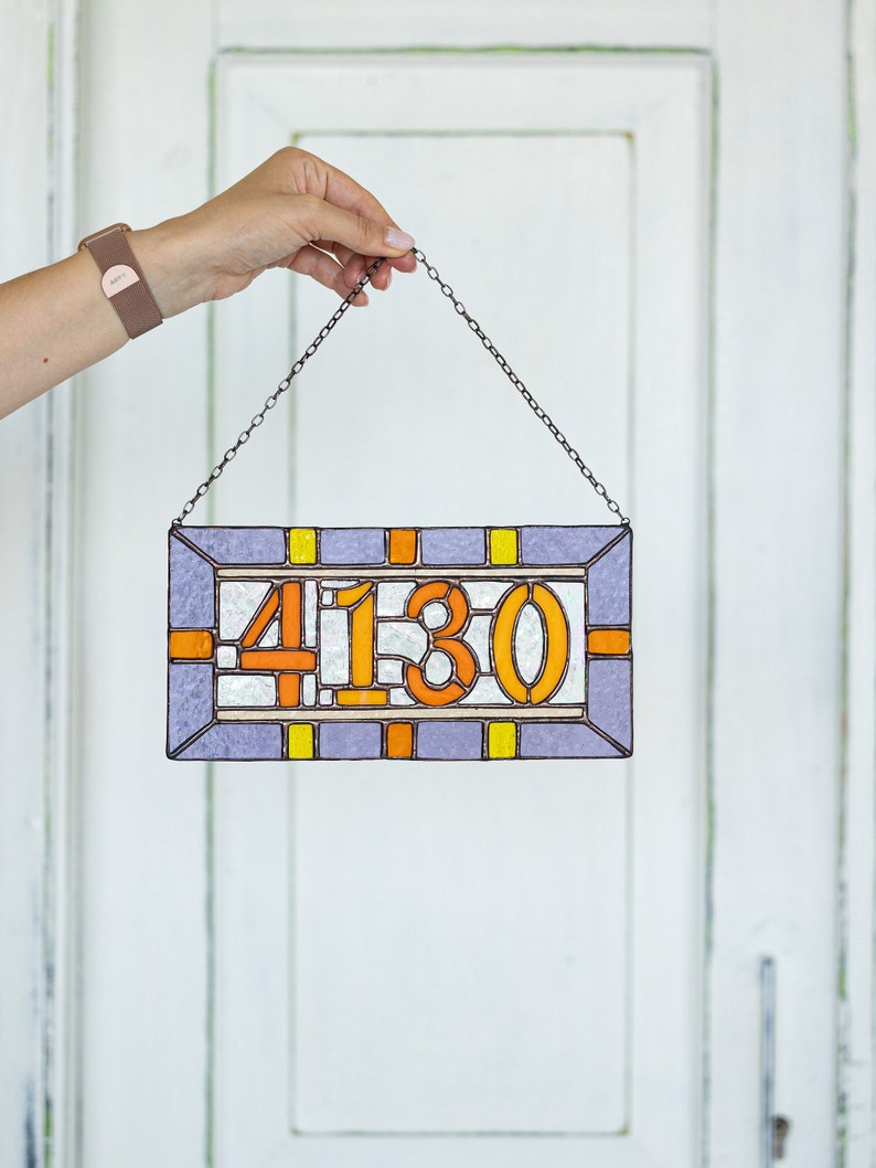 Custom Acrylic numbers, suncatcher address sign, personalized name cling, housewarming gift