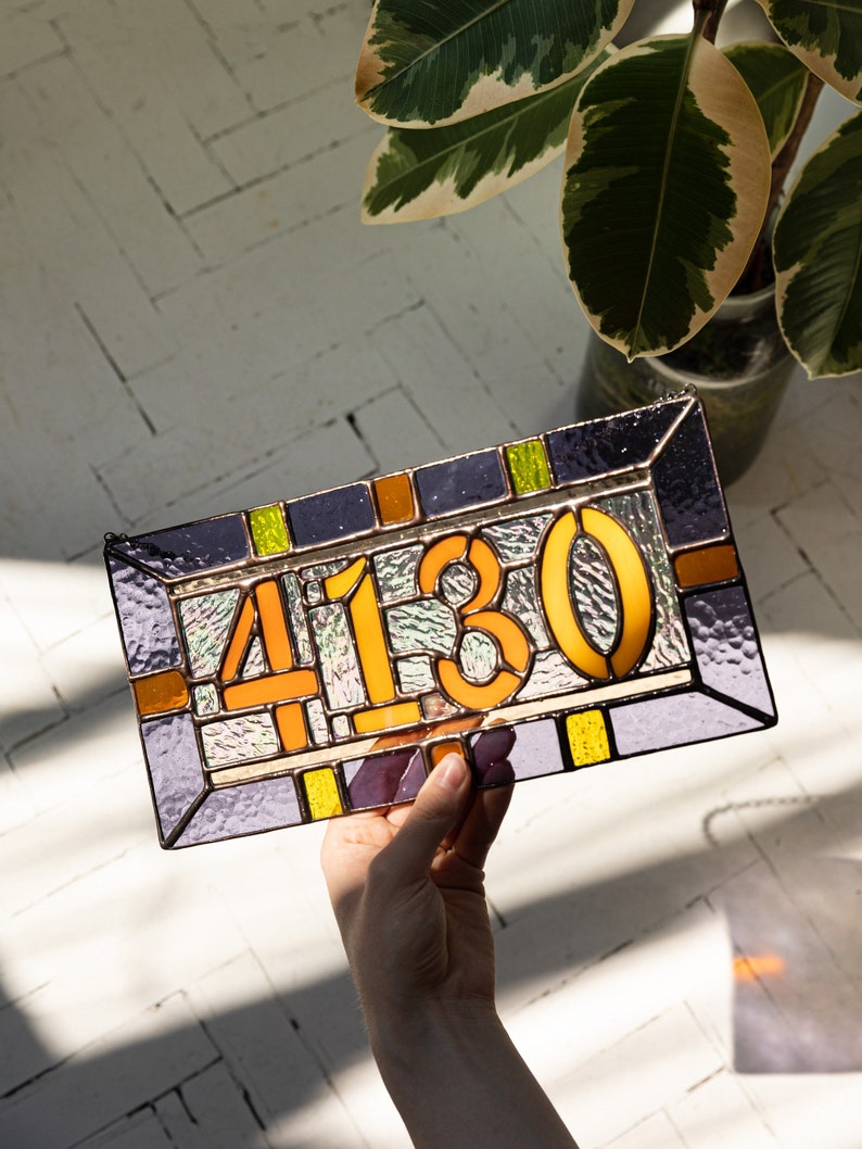 Custom Acrylic numbers, suncatcher address sign, personalized name cling, housewarming gift