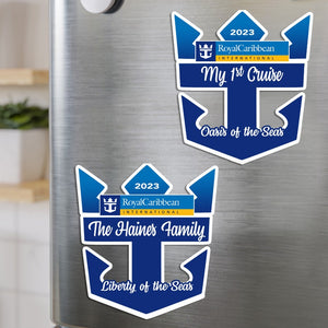 Royal Cruise Door Magnets Caribbean | Personalized Caribbean Royal Cruise Door Cruise Magnets | Cruise Door Anchor Magnet Sign
