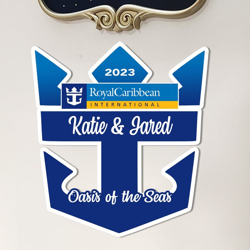 Royal Cruise Door Magnets Caribbean | Personalized Caribbean Royal Cruise Door Cruise Magnets | Cruise Door Anchor Magnet Sign