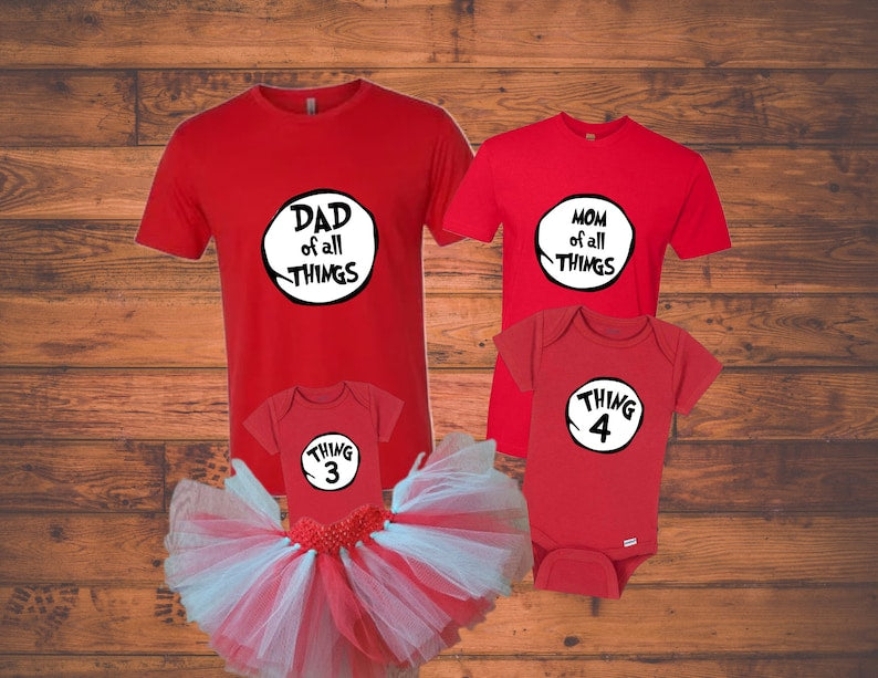 Thing 1, Thing 2 (3,4..) Personalized Shirts, Mother Of All Things, Father Of All Things, Funny Matching Family Shirt