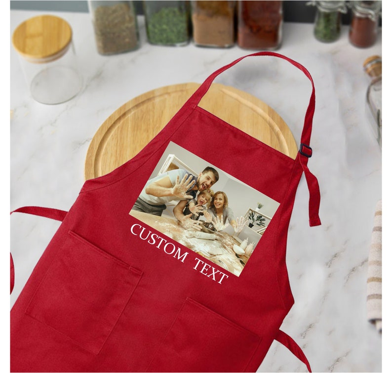 Custom Photo Apron, Picture Chef Gift Apron, Custom Text Apron, Personalized Gift Apron, Adjustable Photo Apron, Cute Apron, Gift