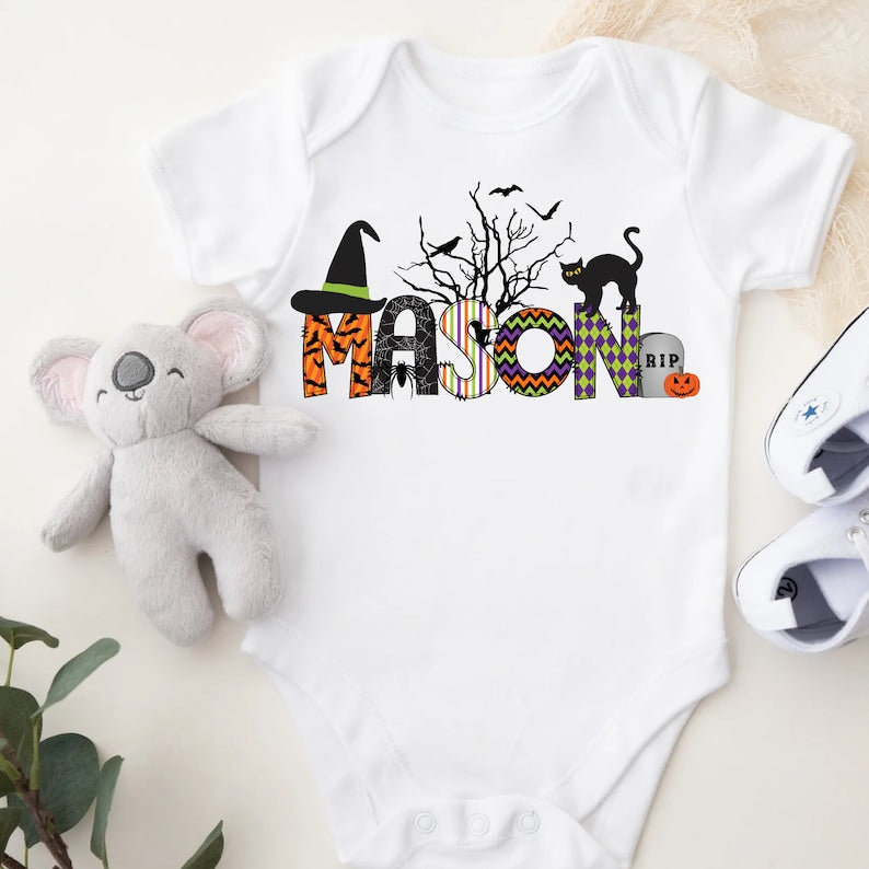 Personalized Kids Halloween Shirt-Personalized Halloween Name Shirt-Kids Halloween Shirt-Halloween Toddler Tee