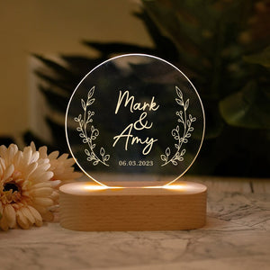 Personalized Couple Night Light, Custom Anniversary Gift