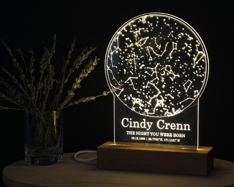 The Day You Were Born Star Map Night Light - Personalized Birthday Gift - 1st 2nd 3rd 13th 16th 18th 21st Birthday Gift - Daughter Birthday