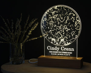 The Day You Were Born Star Map Night Light - Personalized Birthday Gift - 1st 2nd 3rd 13th 16th 18th 21st Birthday Gift - Daughter Birthday