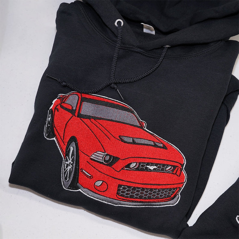 Personalized embroidered custom car with photo shirt - Handmade shirt