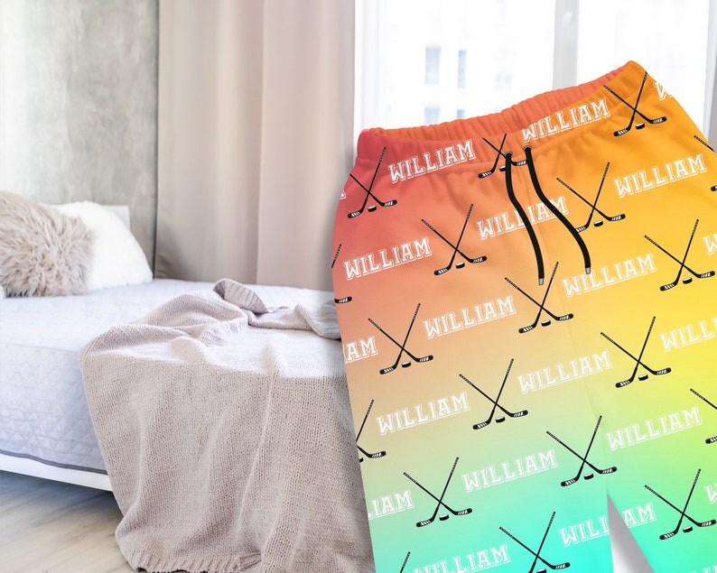 Personalized Hockey Pajama, Sports gift, hockey pajama gift, gift for hockey player, team gift, hockey team gift, custom hockey pajama