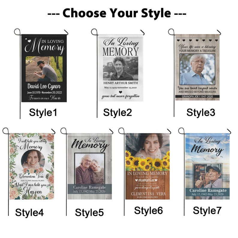 Personalized Memorial Garden Flag: Custom Photo & Name Memorial Gift For Family Member