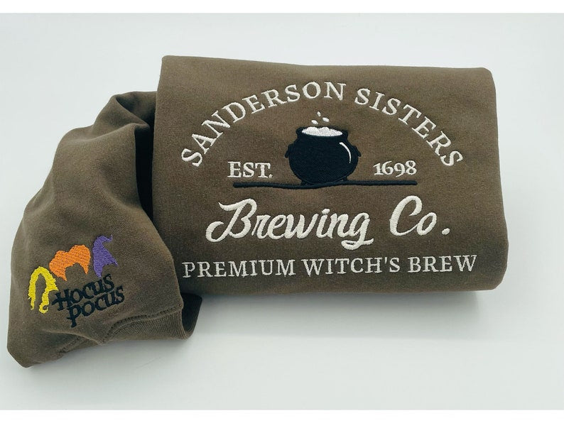 Embroidered Halloween embroidery sweatshirt/Spooky, sleeve hocus pocus, ghost, Y2K Style Embroidered Crewneck| Sanderson sisters brewing co il_794xN.5175926992_n1df.jpg
