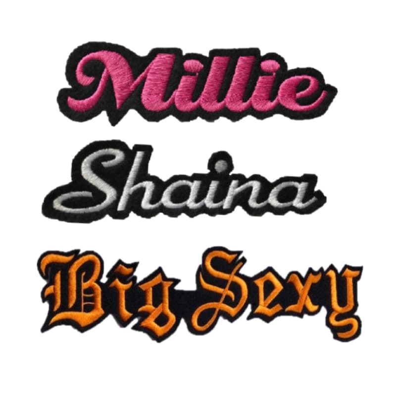 Custom Name/Text Embroidered Patch, Personalized Patches for Denim Jean Bomber Jackets and Bridal Party Robes & Gifts