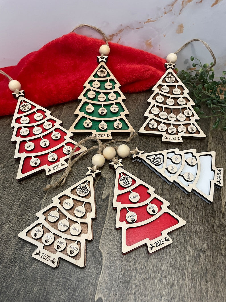 Custom Family Christmas Ornament| Big Family Name Christmas Tree 1-15 members|| Christmas Tree Ornament with Family Name 2023 | Big Family il_794xN.5181422762_bpte.jpg