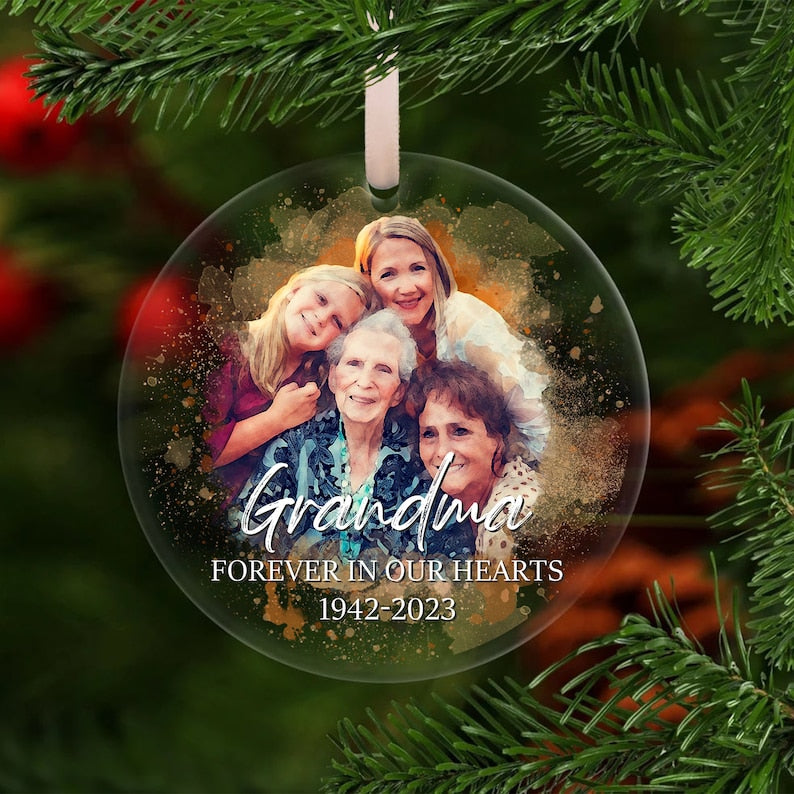 Personalized Memorial Christmas Ornament, Custom Photo Ornament, Loss of Loved One Gift, Sympathy Gift, Remembrance Gift, Condolence Gift