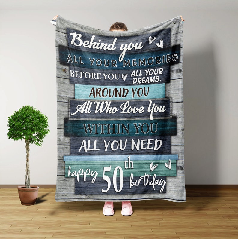 50TH Birthday Gifts For Women, 50TH Birthday Gifts For Men, Birthday Blanket, Throw Blanket, Gifts For Mom, Birthday Gifts For Dad