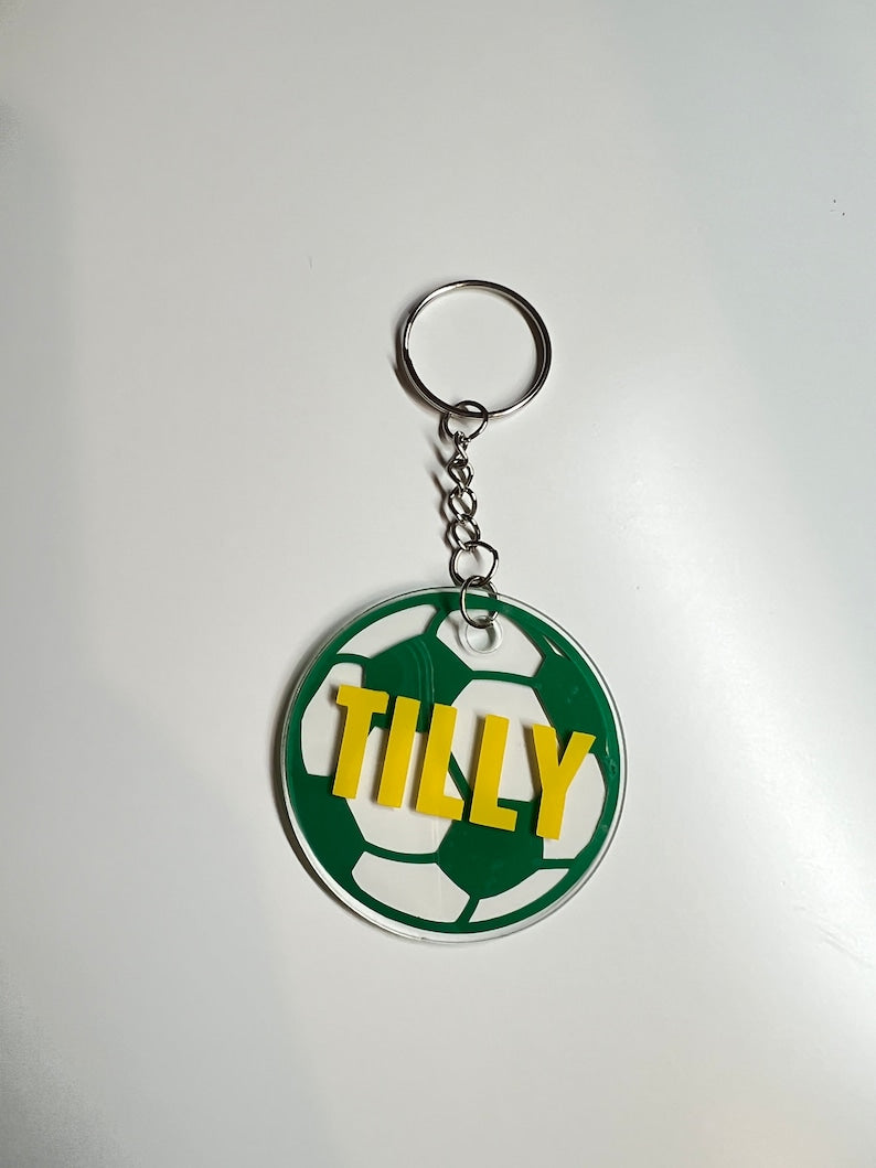 Soccer Keyring - Sports Keyring - Team Gift - Personalised